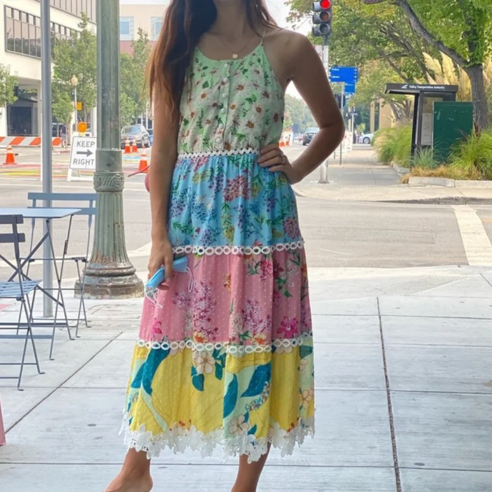 Farm Rio Mixed Floral Midi Dress - Picture 8 of 8
